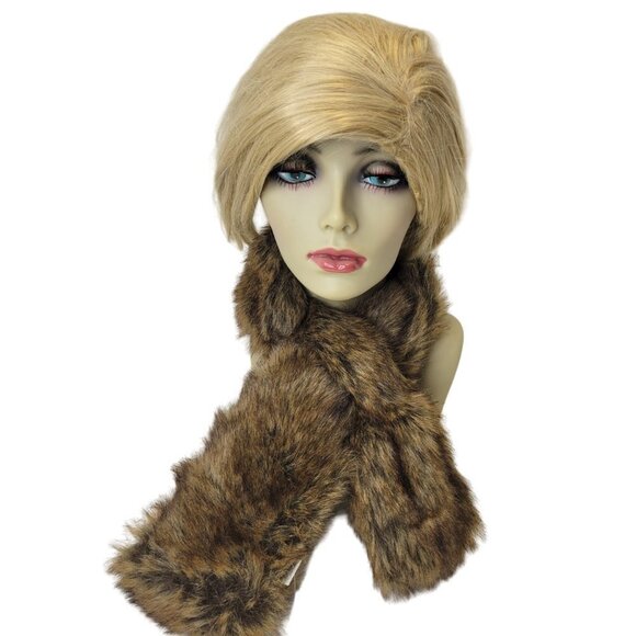 Dark Brown Faux Fur Loop Scarf Fur Neck Wrap - Picture 5 of 11